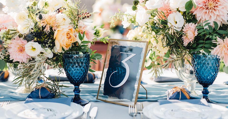 professionally decorated wedding table